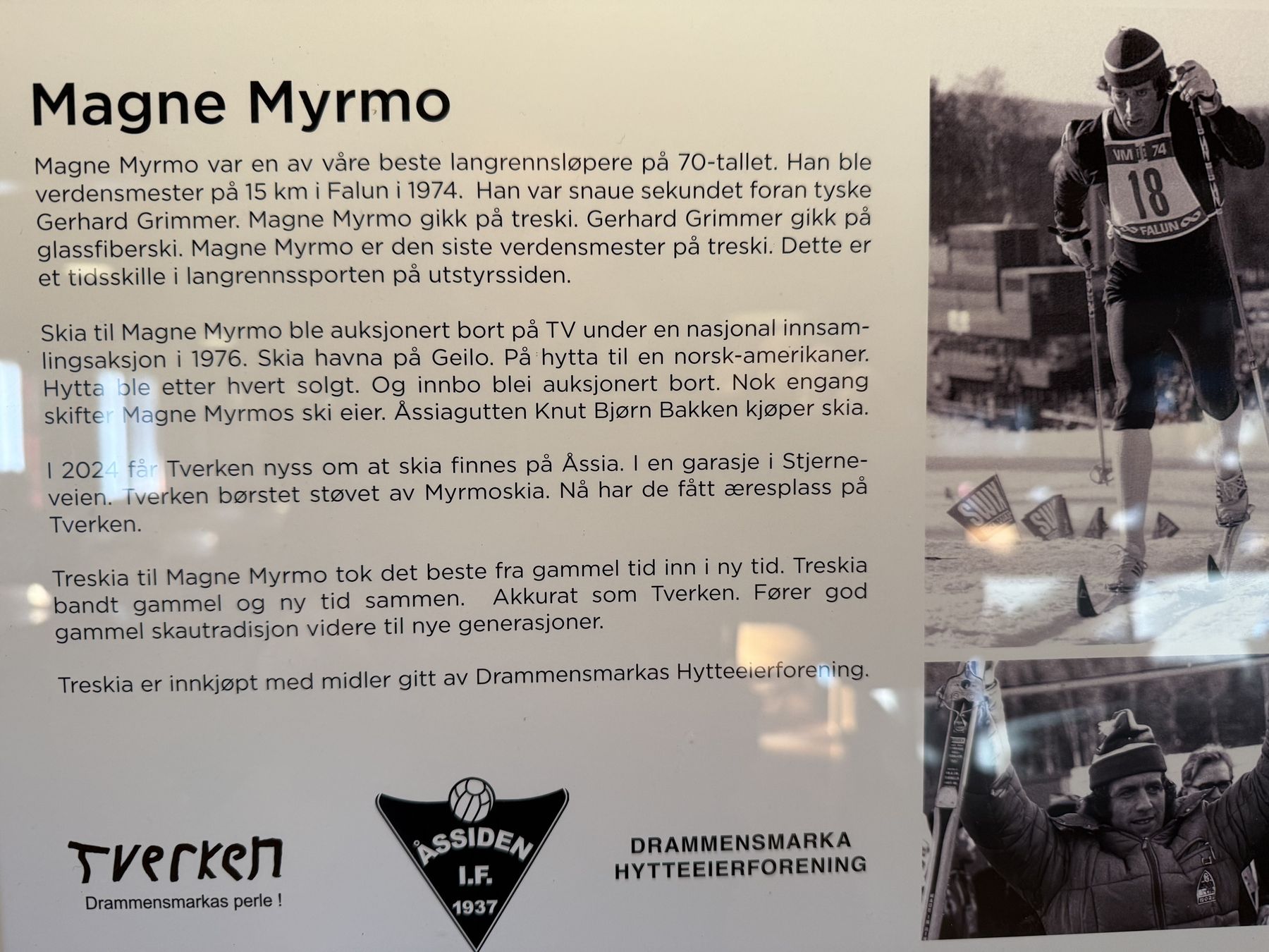 Informasjonstavlen om Magne Myrmo-skiene